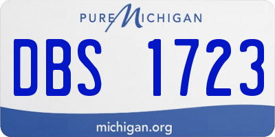 MI license plate DBS1723