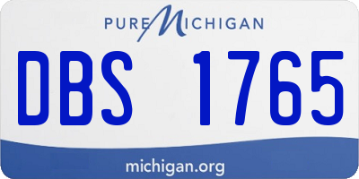 MI license plate DBS1765