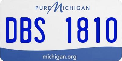 MI license plate DBS1810