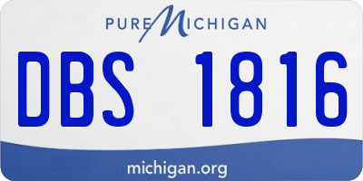 MI license plate DBS1816