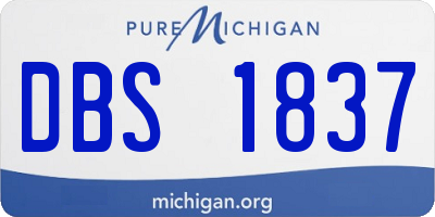 MI license plate DBS1837