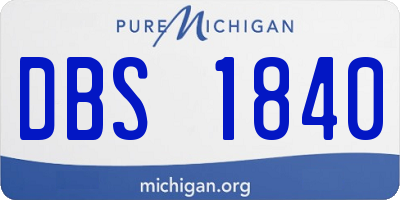 MI license plate DBS1840