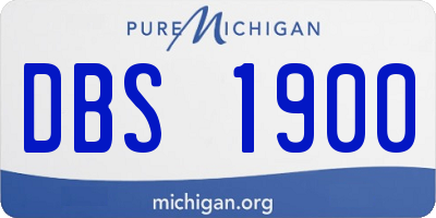 MI license plate DBS1900