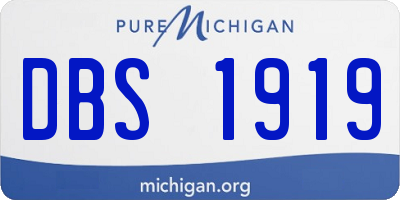 MI license plate DBS1919