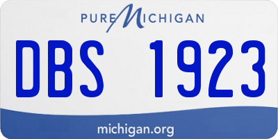 MI license plate DBS1923