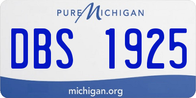 MI license plate DBS1925
