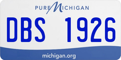 MI license plate DBS1926