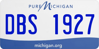 MI license plate DBS1927