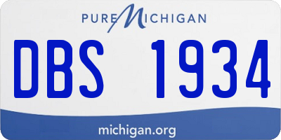 MI license plate DBS1934