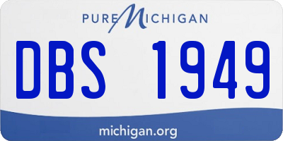 MI license plate DBS1949