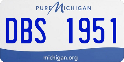MI license plate DBS1951
