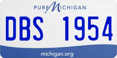 MI license plate DBS1954