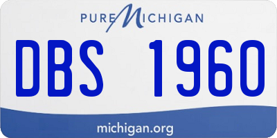 MI license plate DBS1960