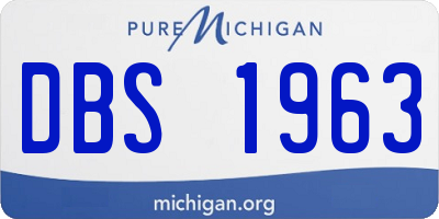 MI license plate DBS1963