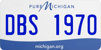 MI license plate DBS1970