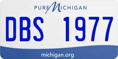 MI license plate DBS1977