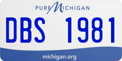 MI license plate DBS1981
