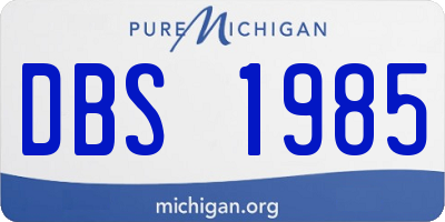 MI license plate DBS1985
