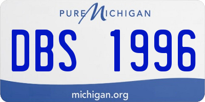 MI license plate DBS1996