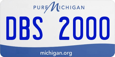 MI license plate DBS2000