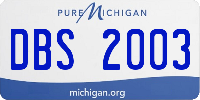 MI license plate DBS2003