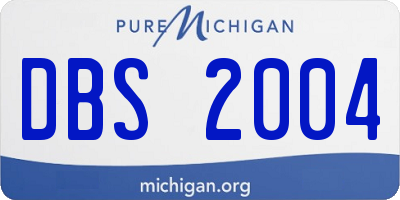 MI license plate DBS2004