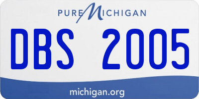 MI license plate DBS2005
