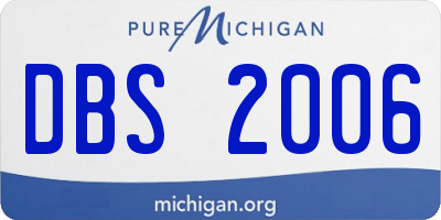 MI license plate DBS2006