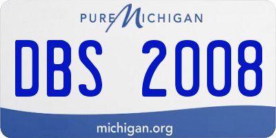 MI license plate DBS2008
