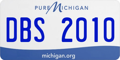 MI license plate DBS2010