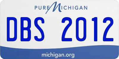 MI license plate DBS2012
