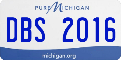 MI license plate DBS2016