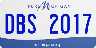 MI license plate DBS2017