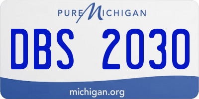 MI license plate DBS2030