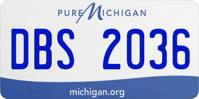 MI license plate DBS2036