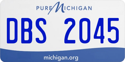 MI license plate DBS2045