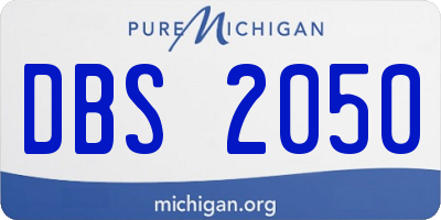 MI license plate DBS2050