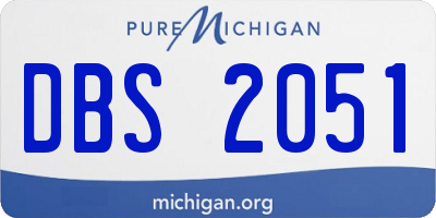 MI license plate DBS2051