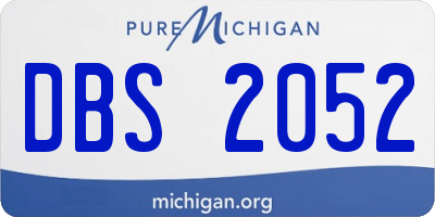 MI license plate DBS2052