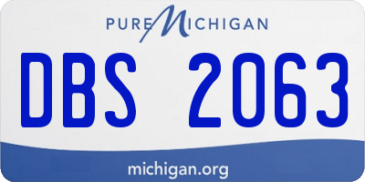 MI license plate DBS2063