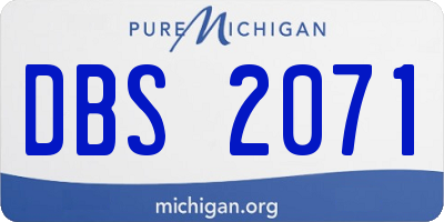 MI license plate DBS2071