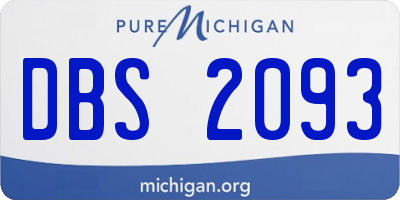 MI license plate DBS2093