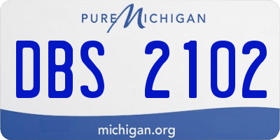 MI license plate DBS2102