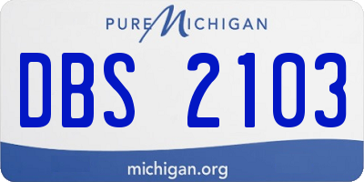 MI license plate DBS2103