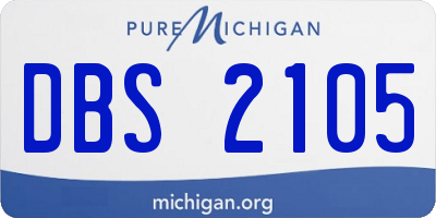 MI license plate DBS2105