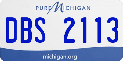 MI license plate DBS2113