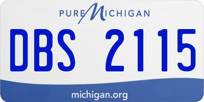 MI license plate DBS2115