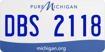 MI license plate DBS2118