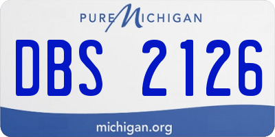 MI license plate DBS2126