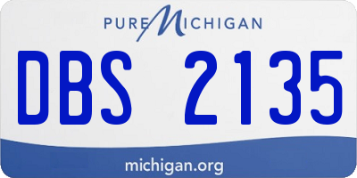MI license plate DBS2135